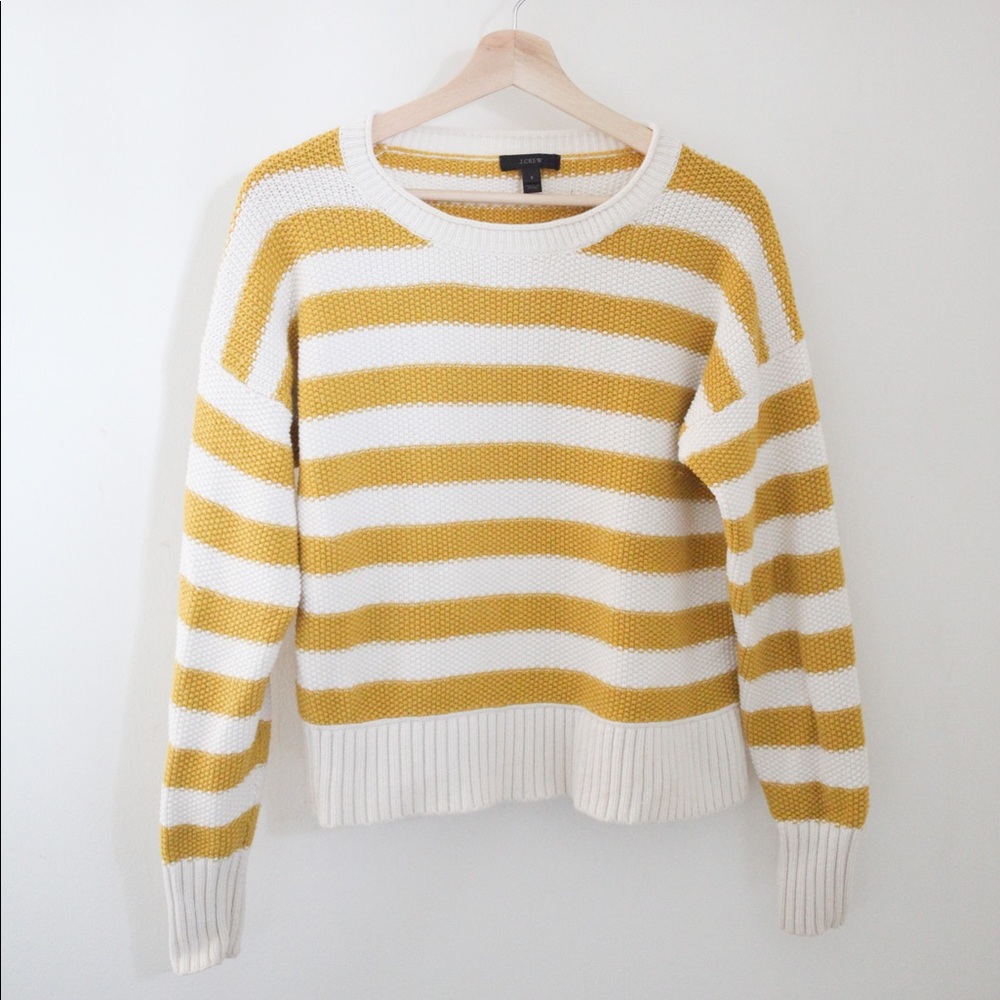 J. Crew Mustard Striped Sweater